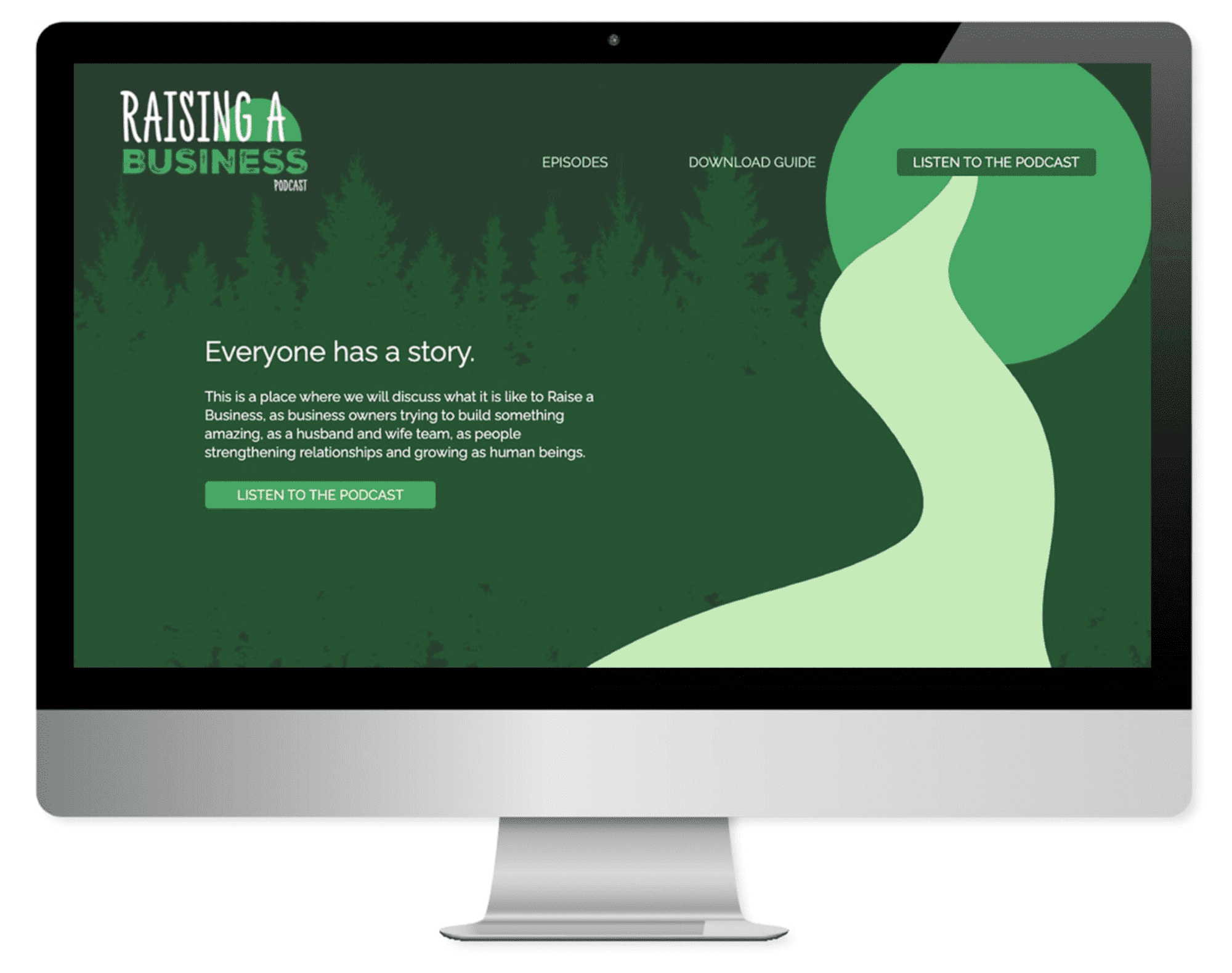 Raising a Business Podcast - Image of the raising a business podcast website.